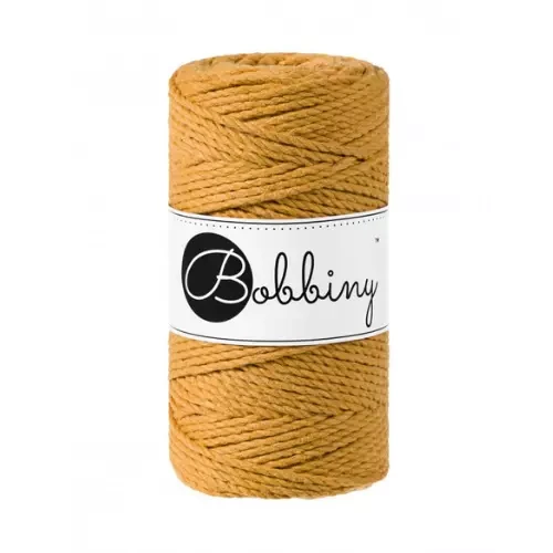 musztardowy  sznurek 3ply do makramy 3 mm.webp