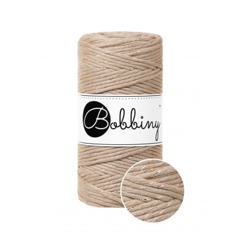 piaskowy ze zlota nitka golden sand sznurek bawelniany skrecany 3 mm do makramy Bobbiny.jpg