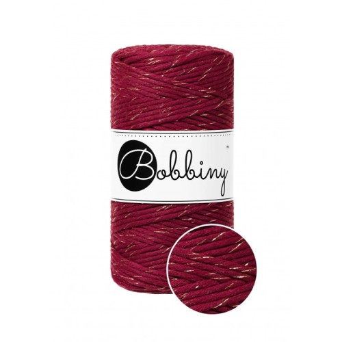 czerwone wino ze zlota nitka golden wine red sznurek bawelniany skrecany 3 mm do makramy Bobbiny.jpg