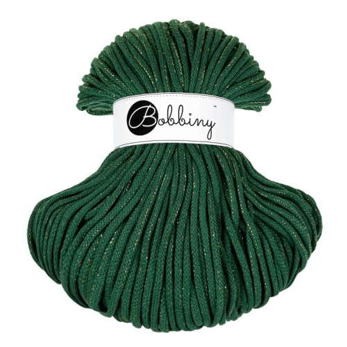 Zielony Lesny Zloty Golden Pine Green sznurek do makramy Bobbiny pleciony 5mm premium.jpg